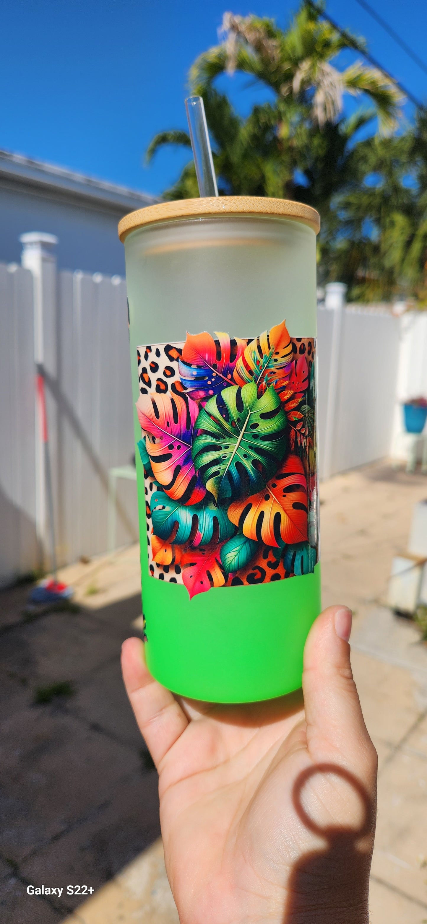 20oz Frosted Jungle Glass