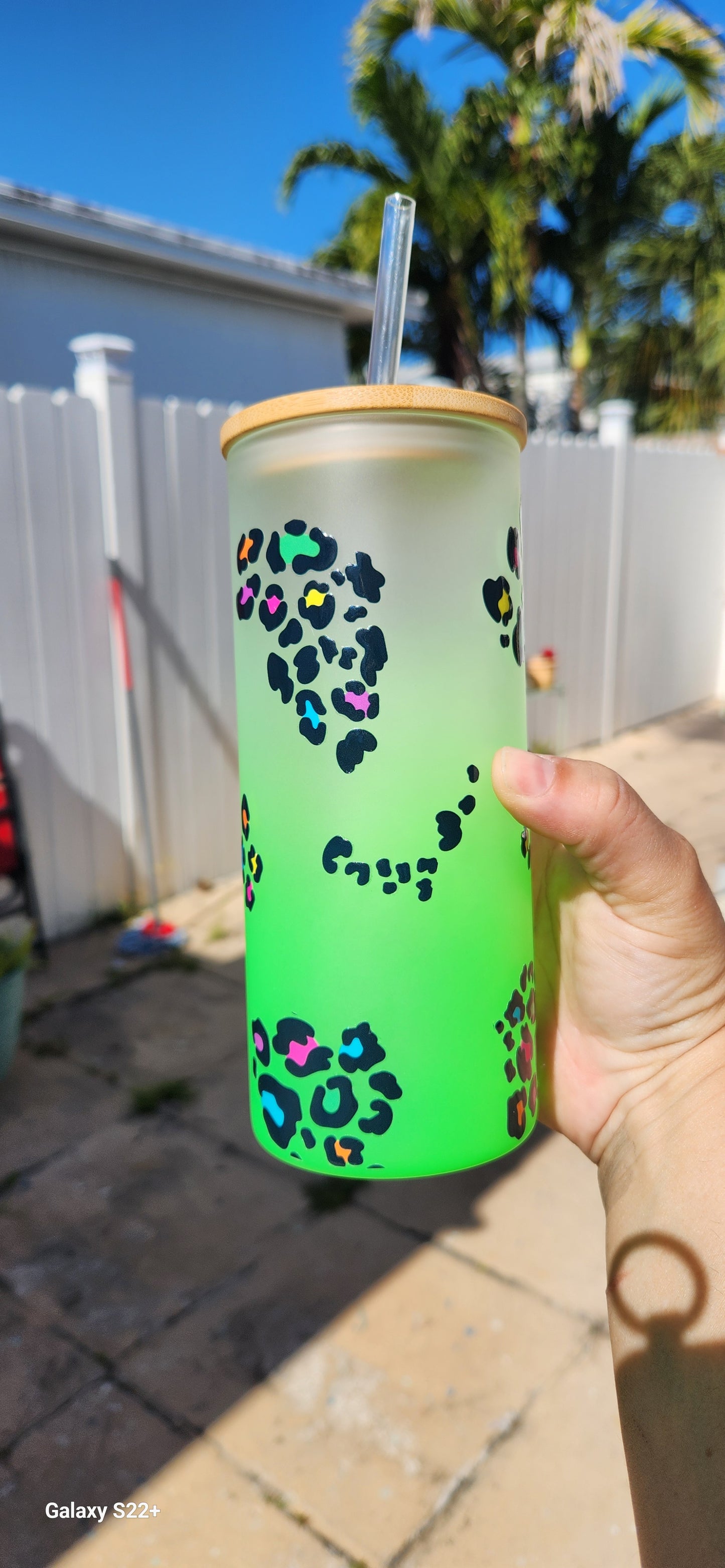 20oz Frosted Jungle Glass