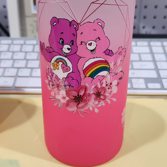 Best Friend Care Bear Frosted Glass Cup