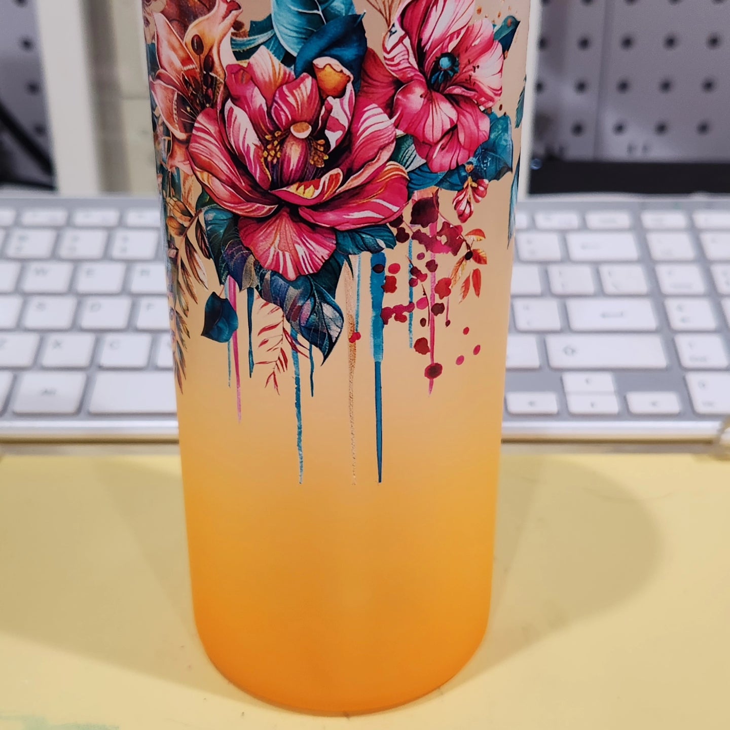 Orange Frosted 20oz Glass