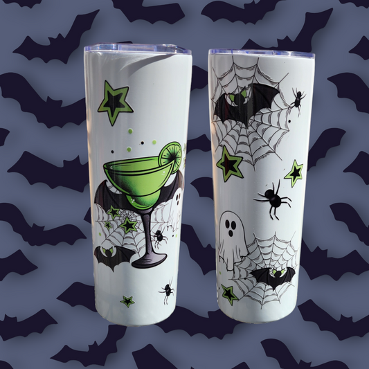 Halloween Glow in the dark orange and green tumbler